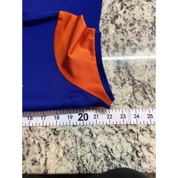 Lauren Ralph Lauren Womens Polo Shirt XL Blue Orange Colorblock Preppy Golf Logo - Picture 6 of 8